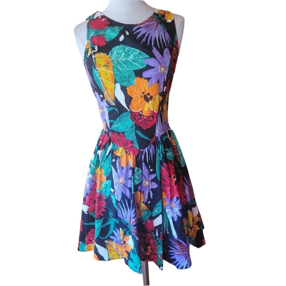 1980s SMW Floral Party Dress